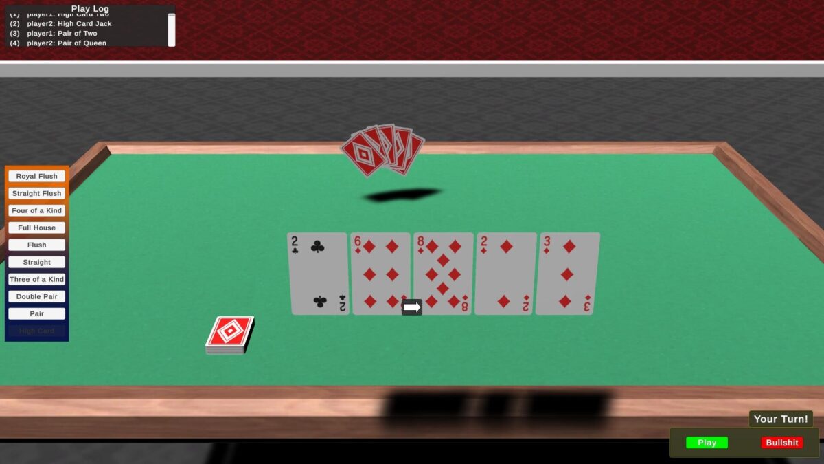 賭上尊嚴的心理戰！Steam 免費策略新作《Poker Hands Bullshit》公開，撲克牌也能大玩吹牛？