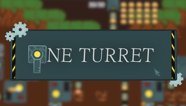 《One Turret》Steam商店膠囊圖，凸顯遊戲的工廠與砲塔核心元素