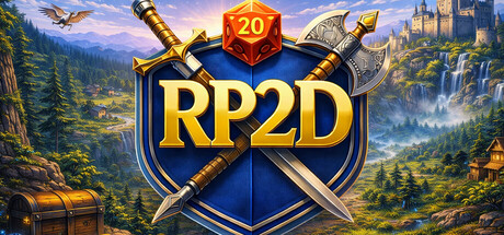 RP2D Virtual Tabletop 遊戲標題橫幅大圖，展示軟體介面與地圖編輯功能