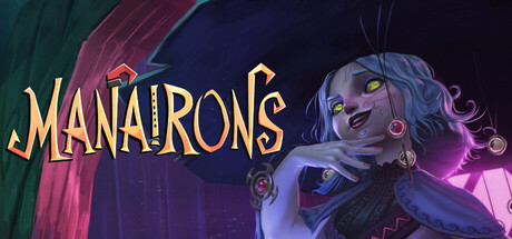 《Manairons》遊戲標題大圖,展示主角 Nai 在色彩豐富的奇幻山村場景中。