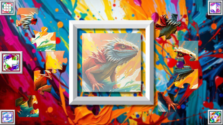 【Steam 新遊】絕美 AI 藝術畫廊！舒壓系益智拼圖《繽紛色彩：爬蟲類》正式登陸，百項成就收藏控必玩