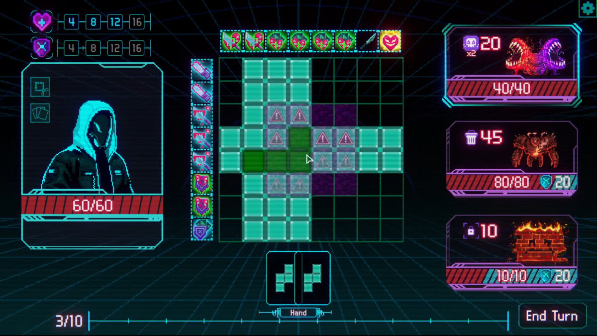 《執行者 EXE.CUTOR》Steam 好評登場！結合「方塊消除」與「Roguelike」戰鬥，挑戰 99 萬血量 BOSS 的賽博益智策略新作