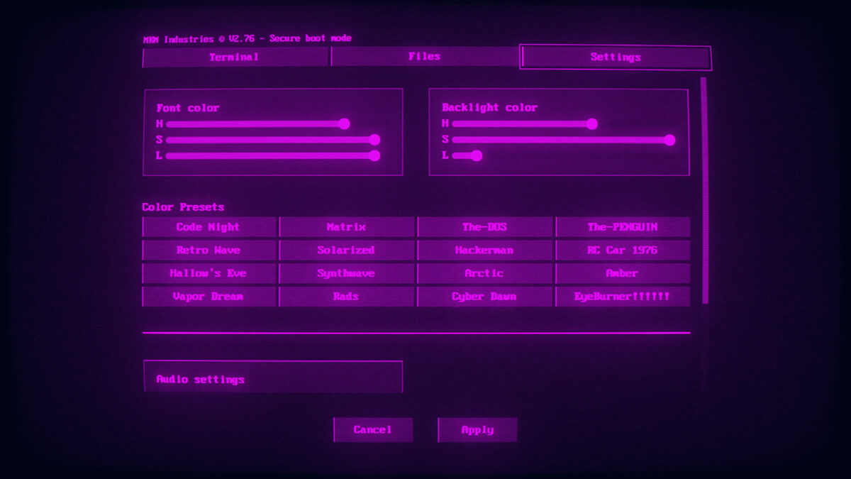 充滿雜訊的系統崩潰介面