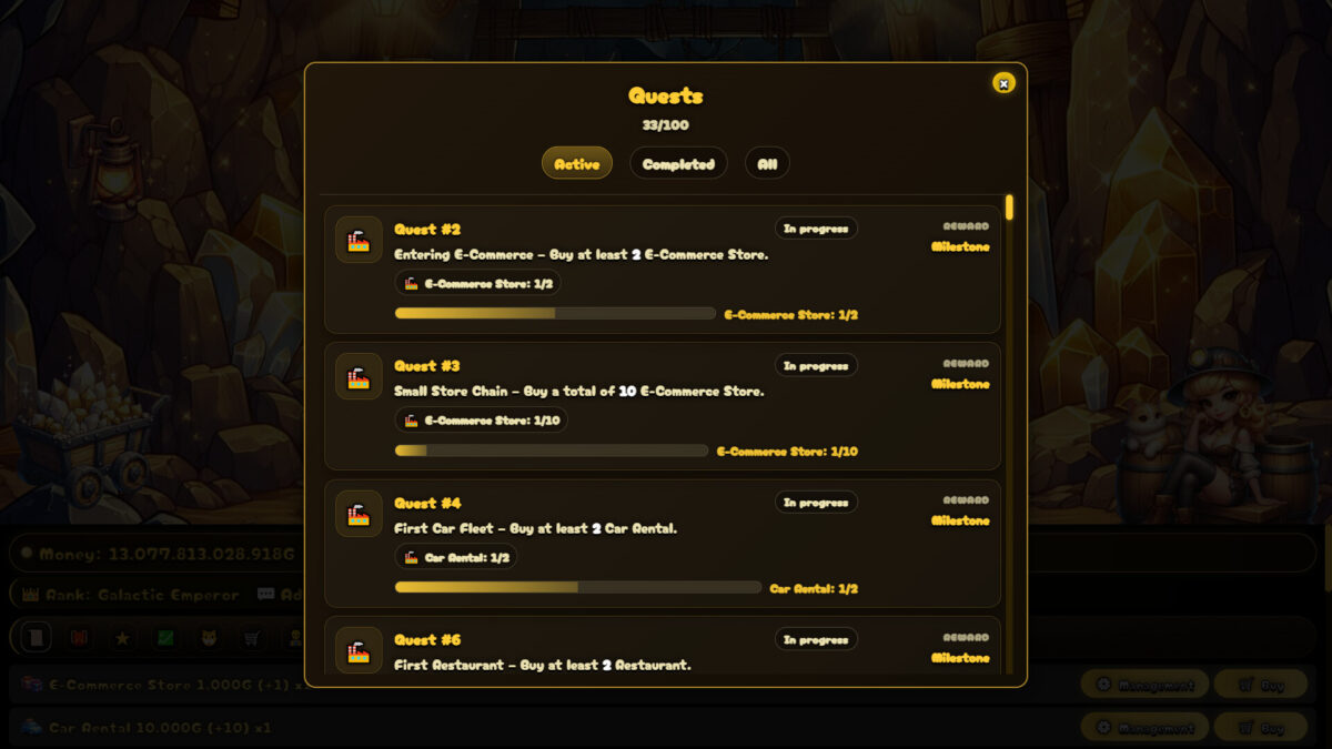 遊戲中的挖掘與介面展示