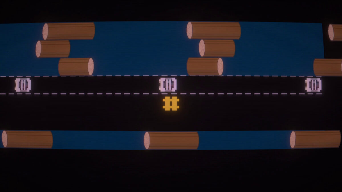 充滿復古霓虹風格的遊戲介面