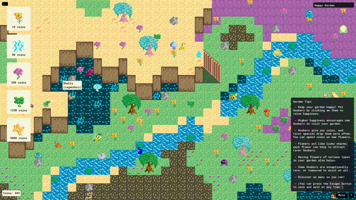 遊戲精美的花園場景