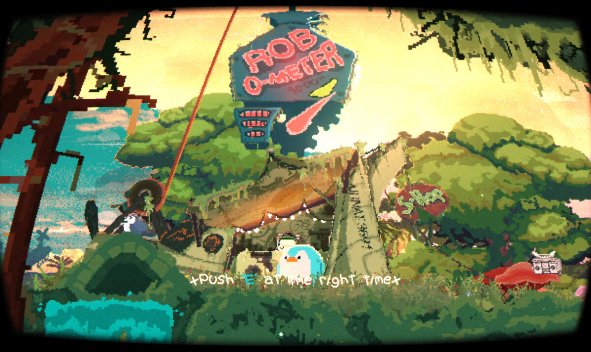 遊戲實機截圖：企鵝面對神祕坑洞的挑戰