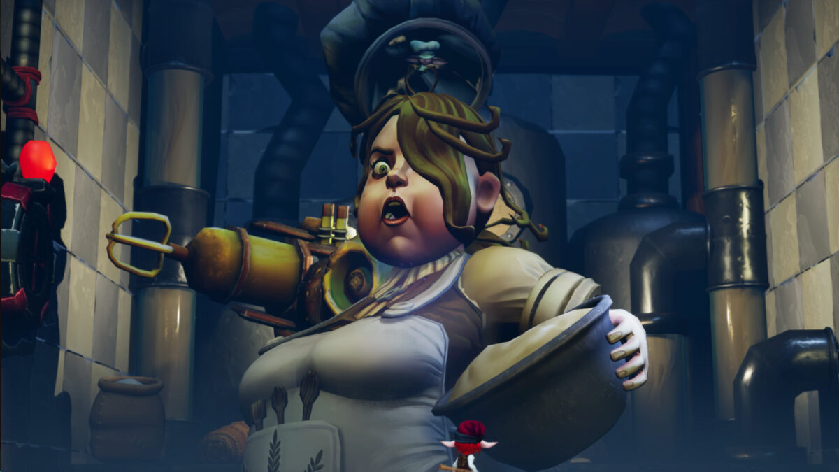 《Manairons》遊戲截圖,展示主角在奇幻明亮的場景中使用長笛與環境互動。