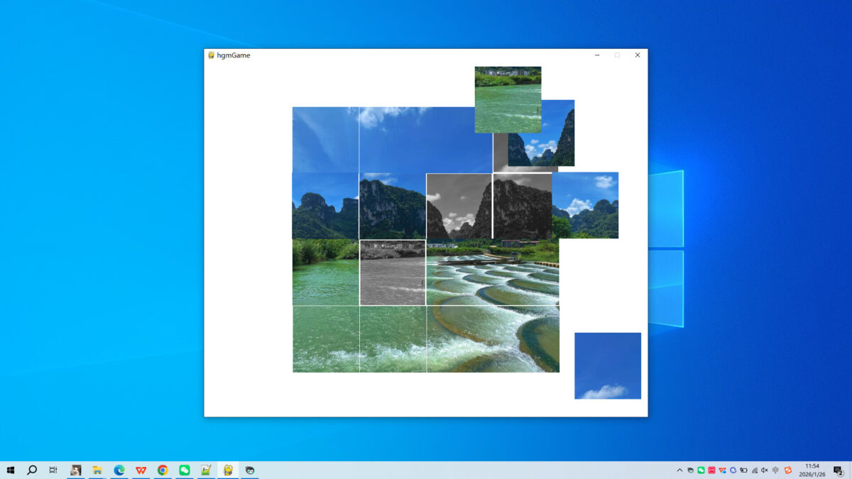 拼圖碎片散落狀態展示