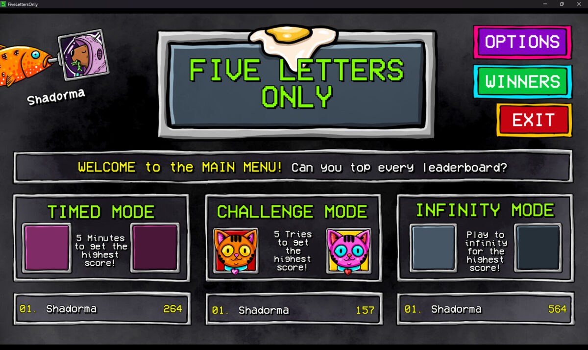 Five Letters Only 遊戲截圖:多變的拼字組合