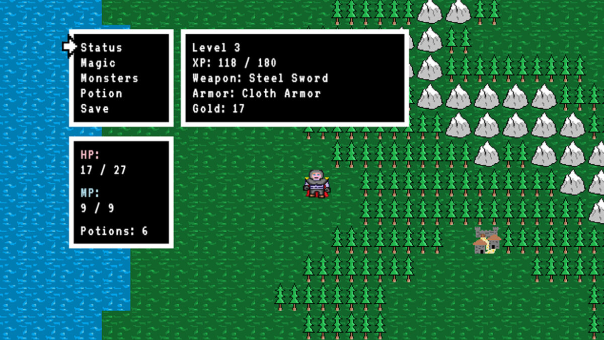 遊戲中的城鎮探索畫面