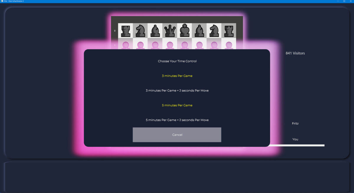 Fritz 系列經典的 2D 棋盤介面