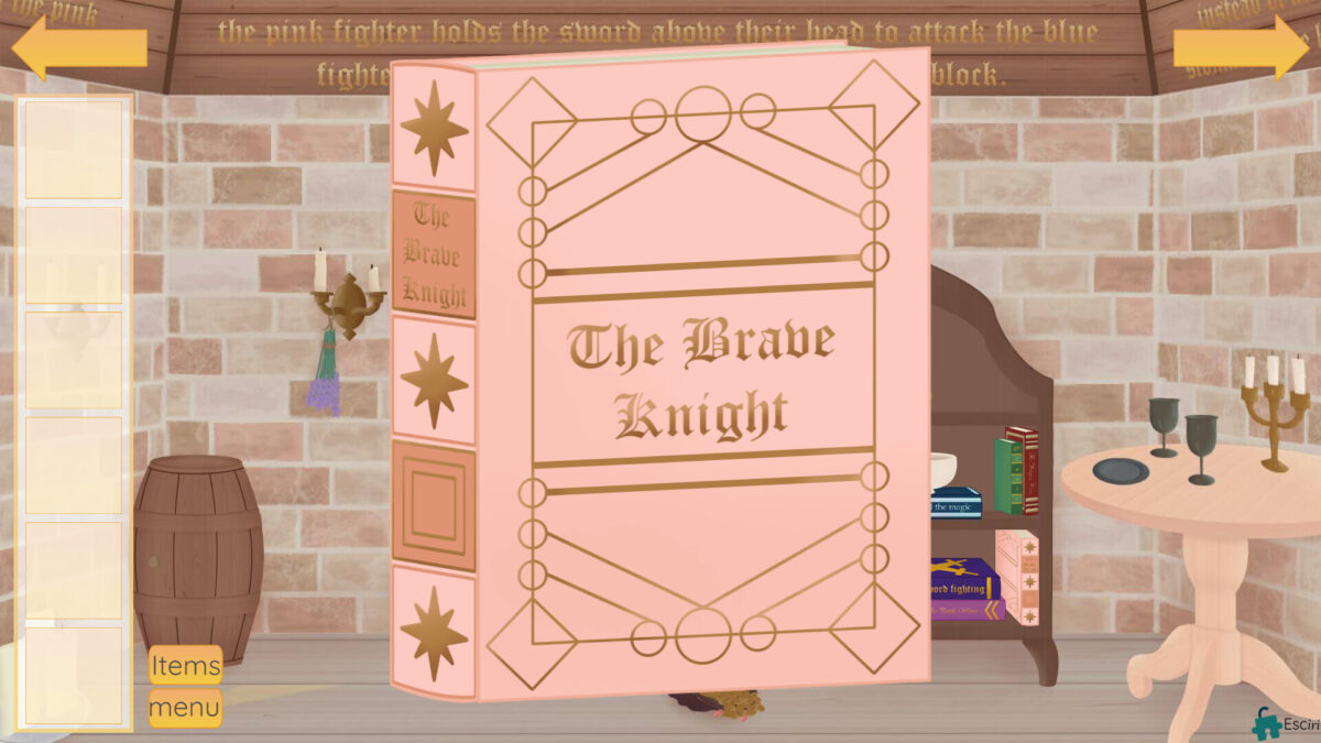 騎士的挑戰遊戲畫面:書籍《勇敢的騎士》