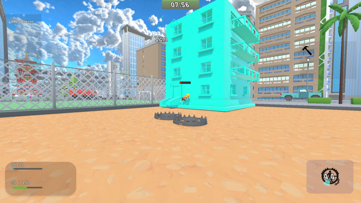 玩家利用特殊能力進行高空作業