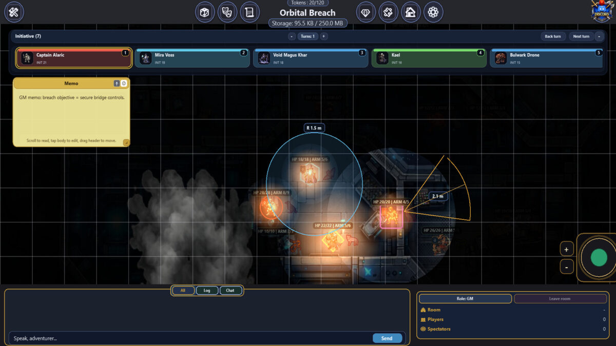 RP2D 軟體介面展示，包含地圖、角色棋子與側邊工具列