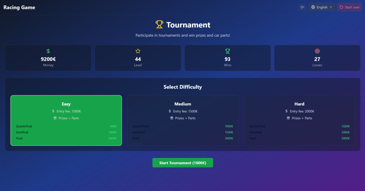 3D race game 遊戲截圖 - 夜間賽道氛圍