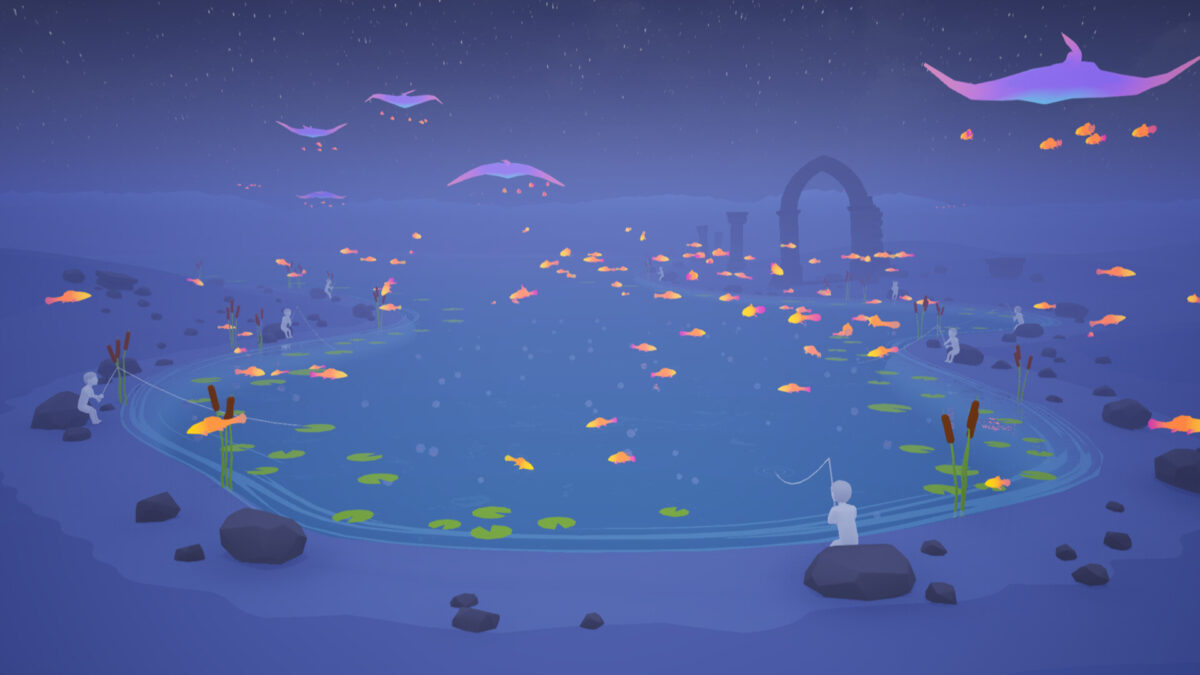 遊戲中的神祕池畔場景