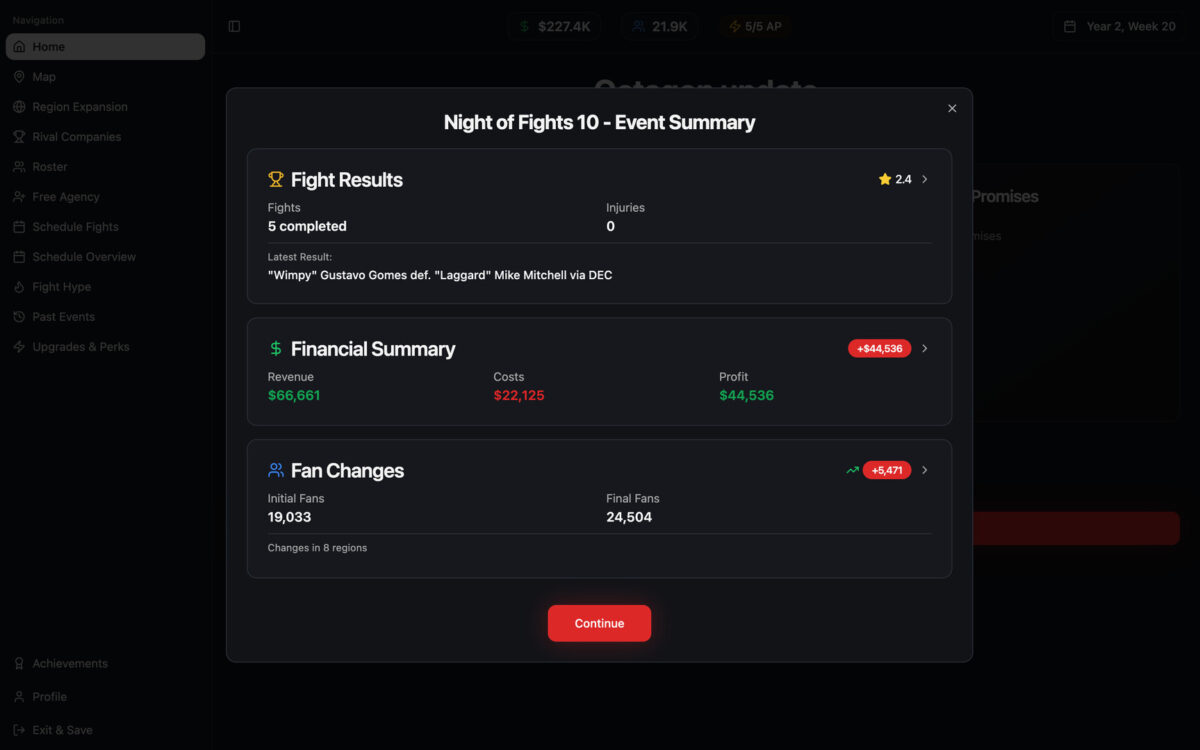 MMA Empire 的跨區域擴張地圖
