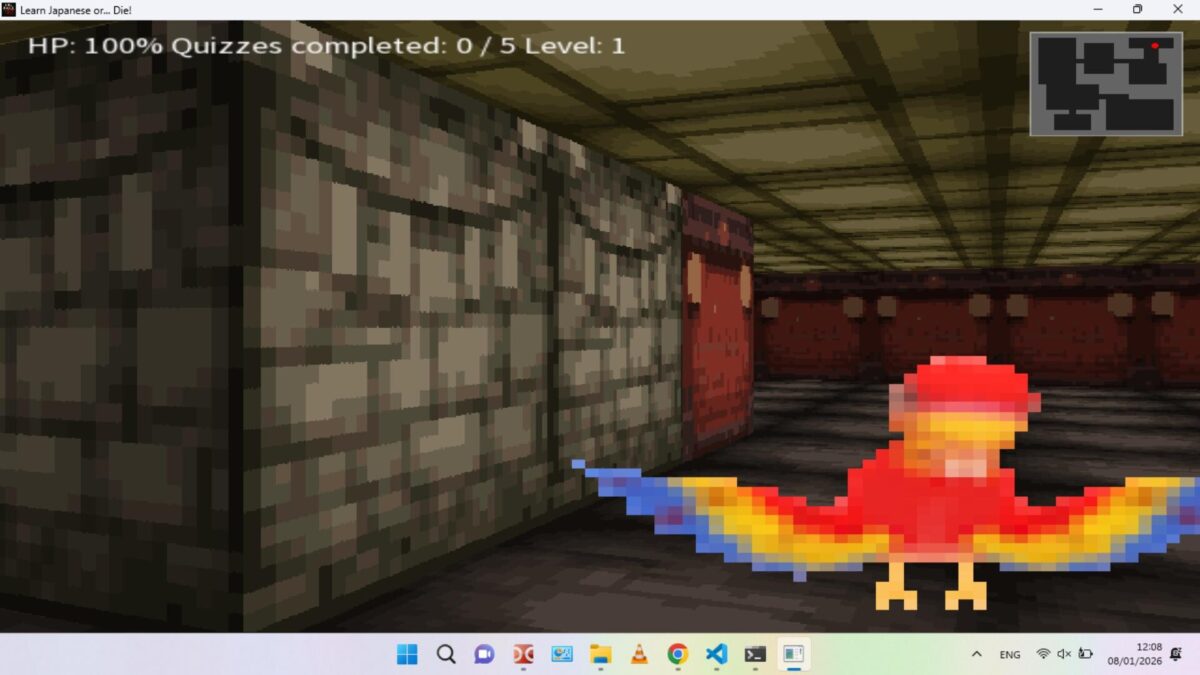 充滿 90 年代復古風格的像素走廊迷宮