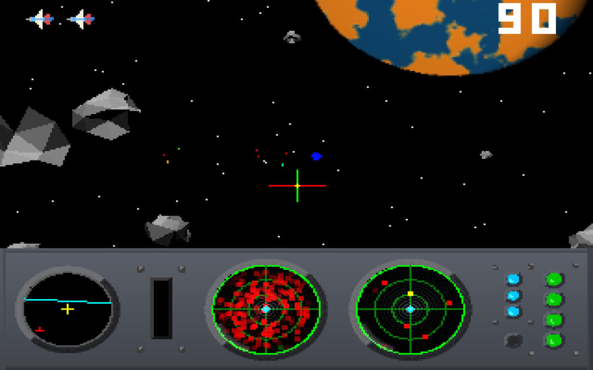 Mega Roids 實際遊戲截圖：小行星帶探索
