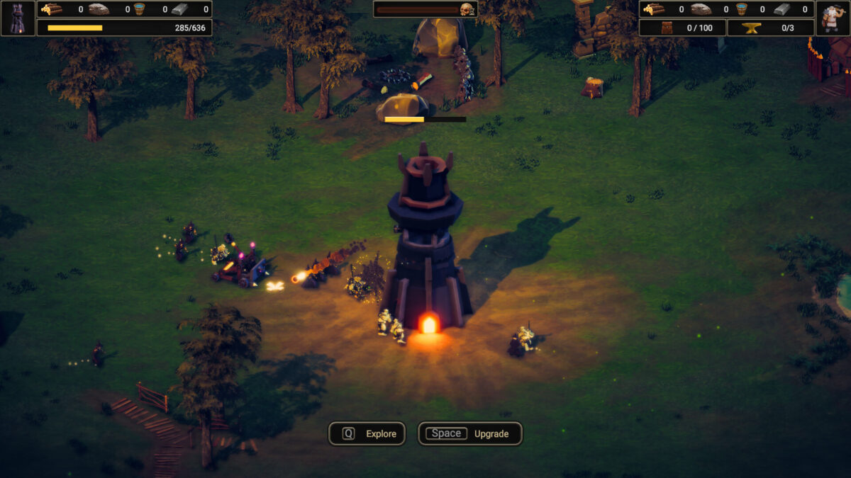 玩家在基地周圍佈置防禦塔陣線