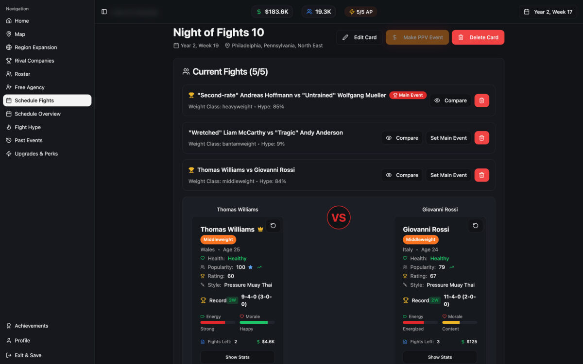 MMA Empire 賽事結果與數據展示