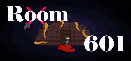 Room 601 遊戲標題大圖，像素風格的神秘室內場景