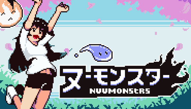 Nuumonsters Steam 商店頁面主要宣傳圖，展示遊戲角色與生物