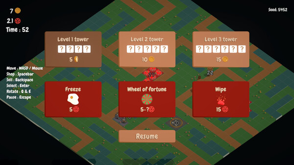 D.U.C.K. 遊戲截圖,呈現後期關卡中密集的敵人與複雜的方塊塔陣線