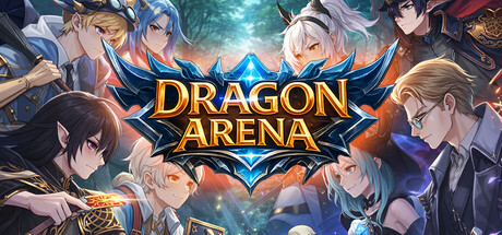Dragon Arena 遊戲標題大圖,展示奇幻風格的戰場與巨龍