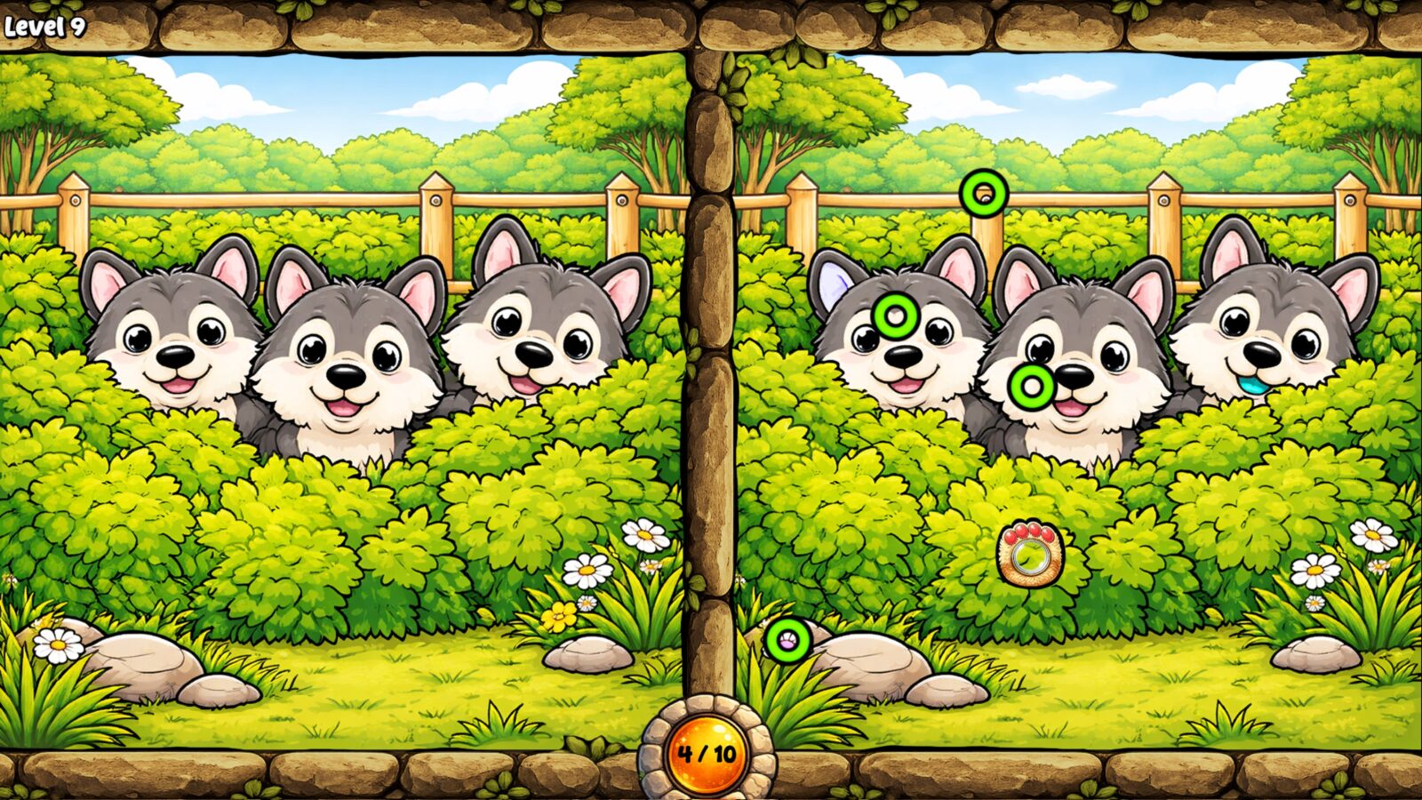 Zoo Clues 草原動物區場景，包含長頸鹿與斑馬