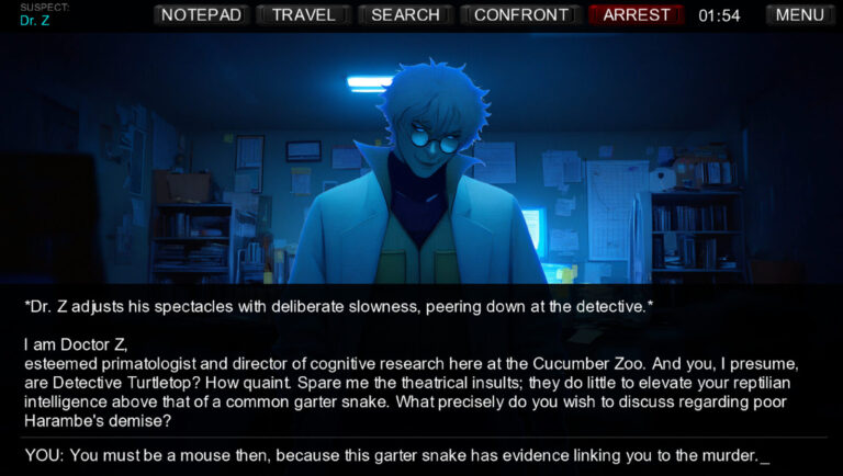 前Meta工程師打造!《Detective Turtletop: Who Killed Harambe?》創新「AI偵探遊戲」開放搶先體驗,號稱首款不作弊推理神作