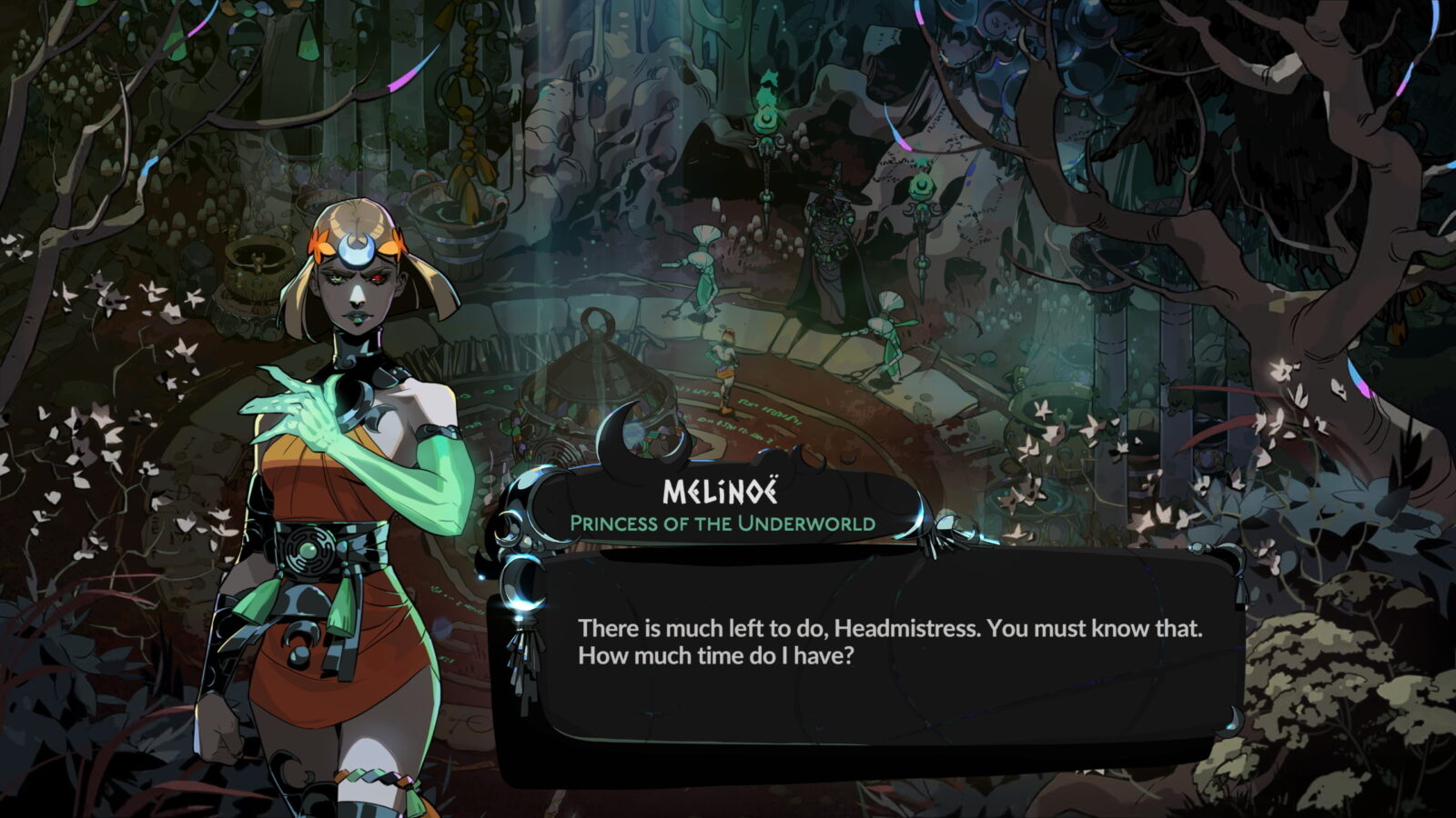 《黑帝斯 2》交叉路基地場景截圖，展示基地佈置與角色互動