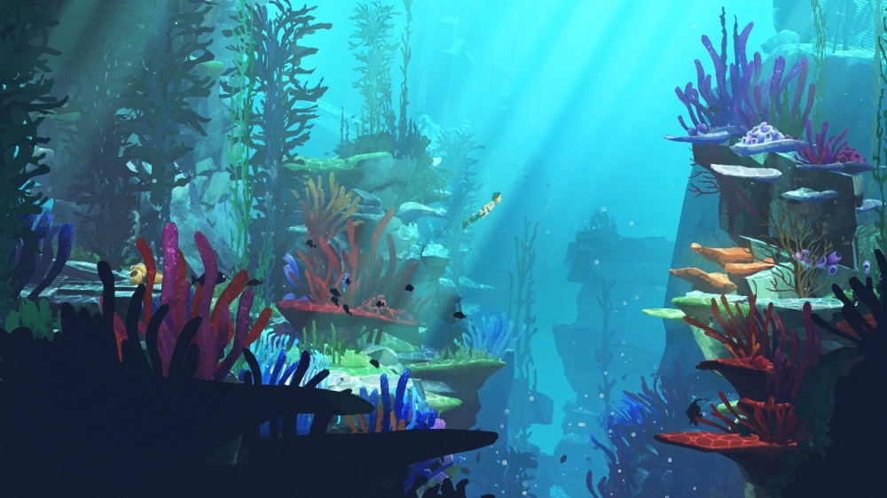 Lana 在深海中與發光生物共游,呈現夢幻般的水下場景