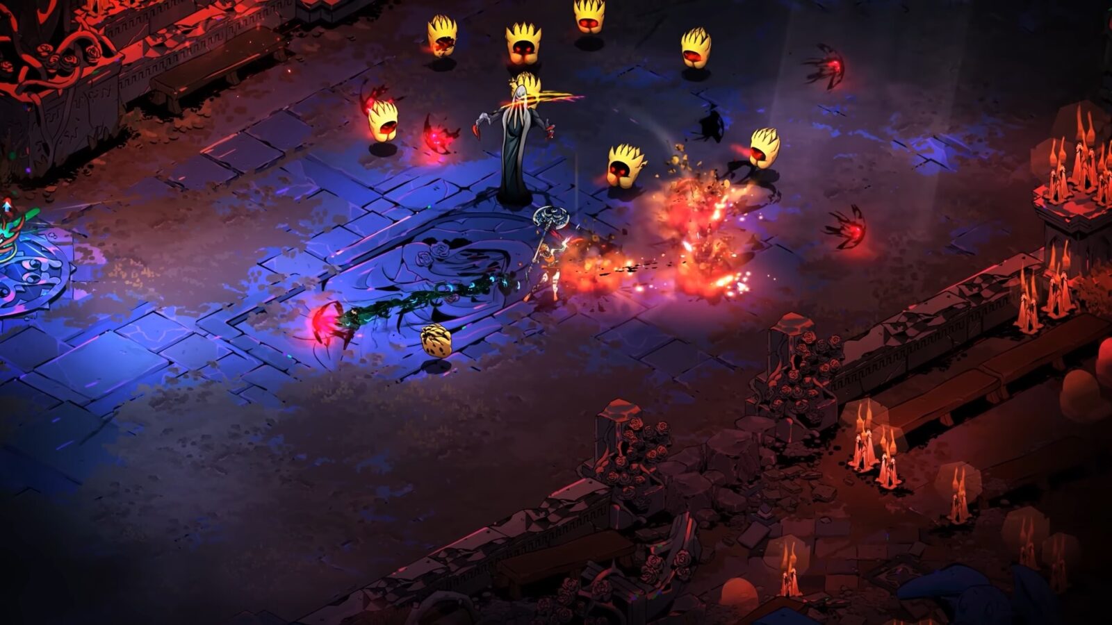 《黑帝斯 2》多平台版本宣傳圖，展示 PC Nintendo Switch 版本畫面