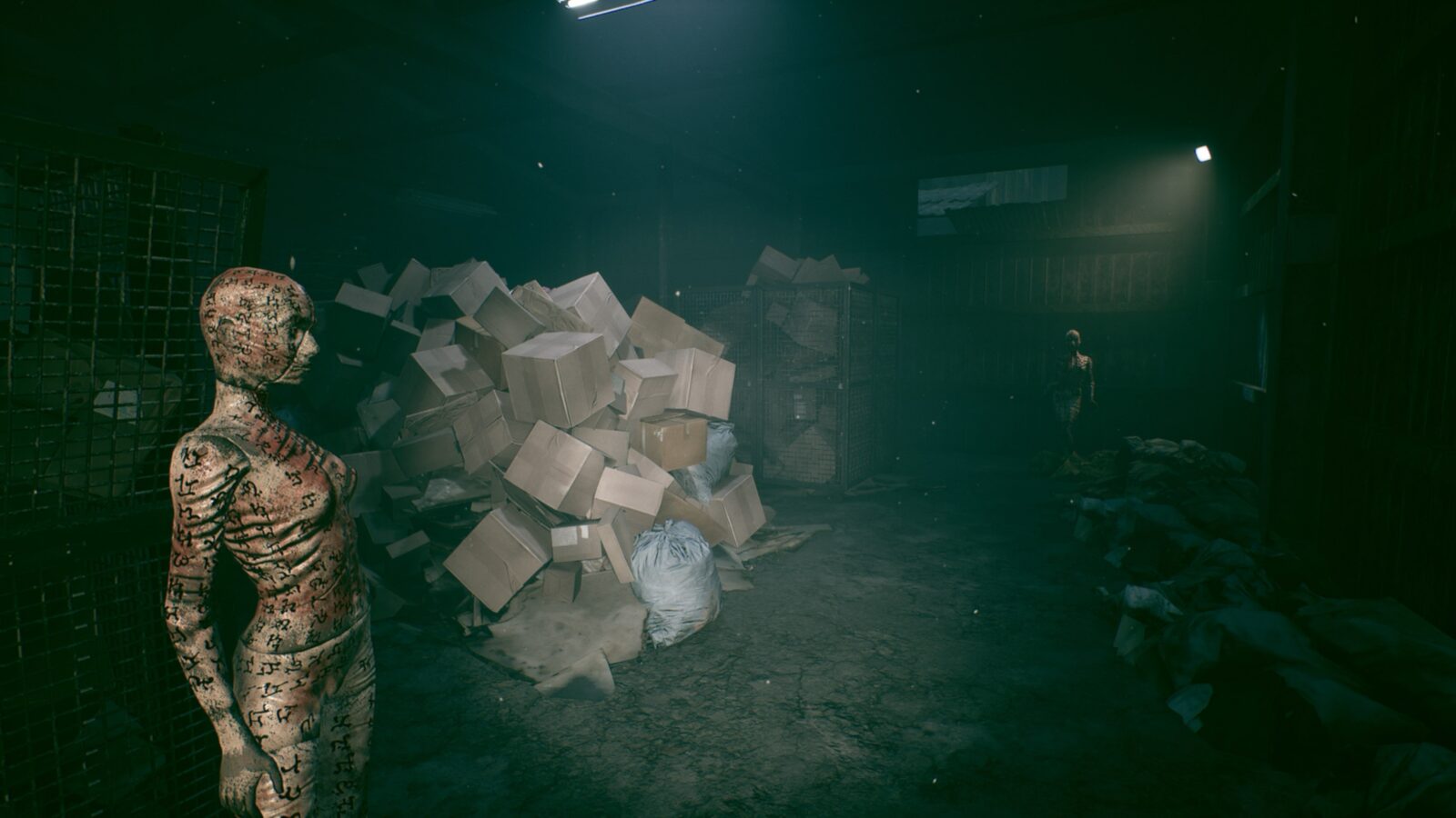 遊戲中充滿水氣的潮濕環境，光線透過破窗照射進來