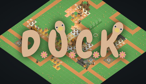 D.U.C.K. 社群分享圖片,呈現遊戲的方塊塔防與可愛鴨子主角