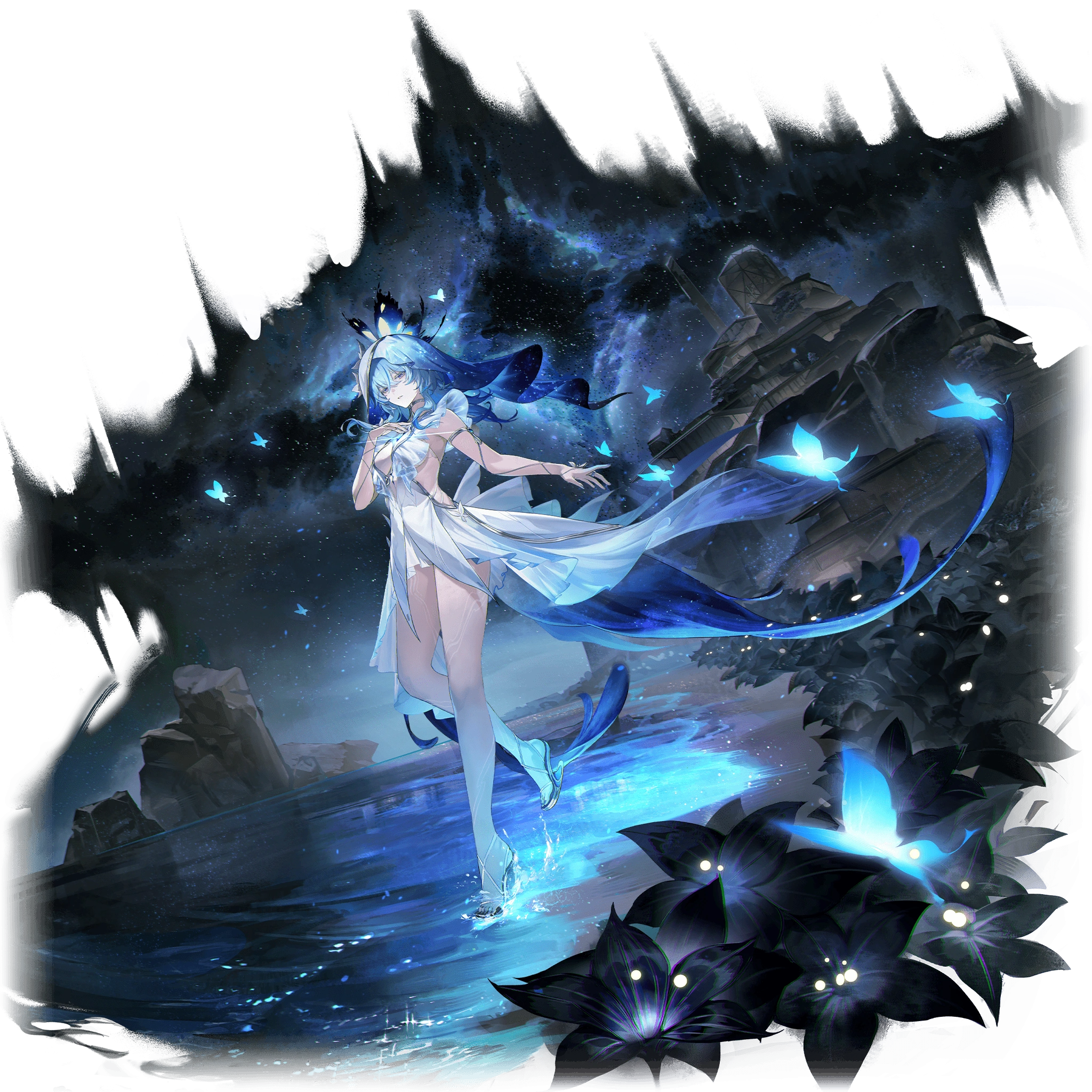 守岸人遊戲內角色立繪,手持諧振器的光屬性五星輔助