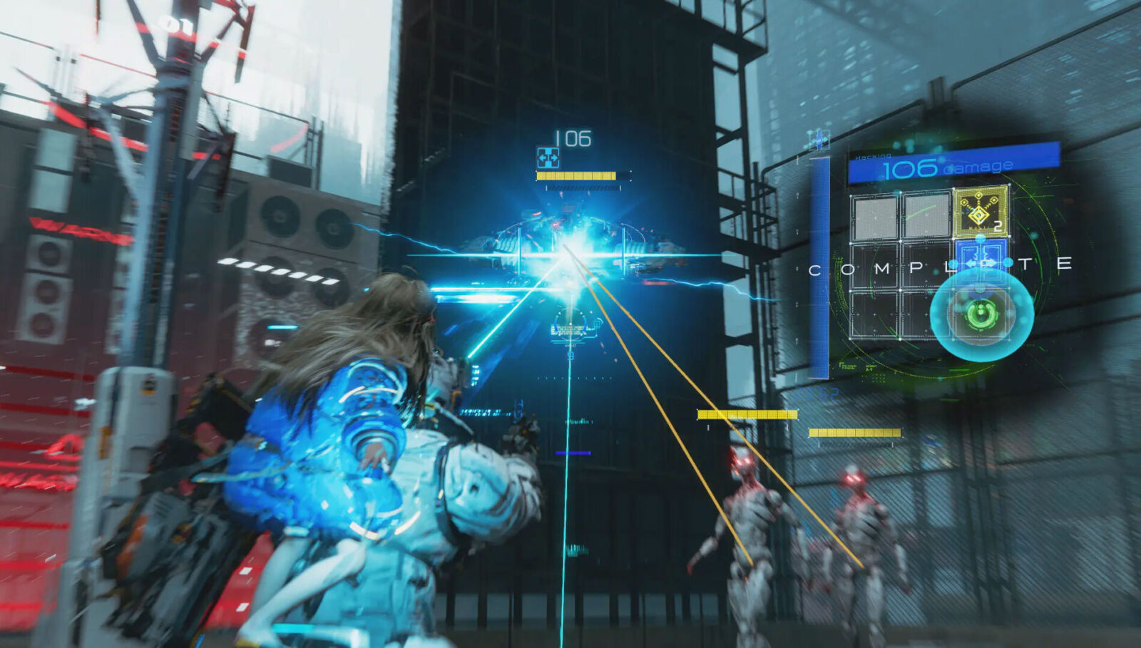 人機迷網敵人弱點系統截圖，駭入後暴露的Bot弱點部位