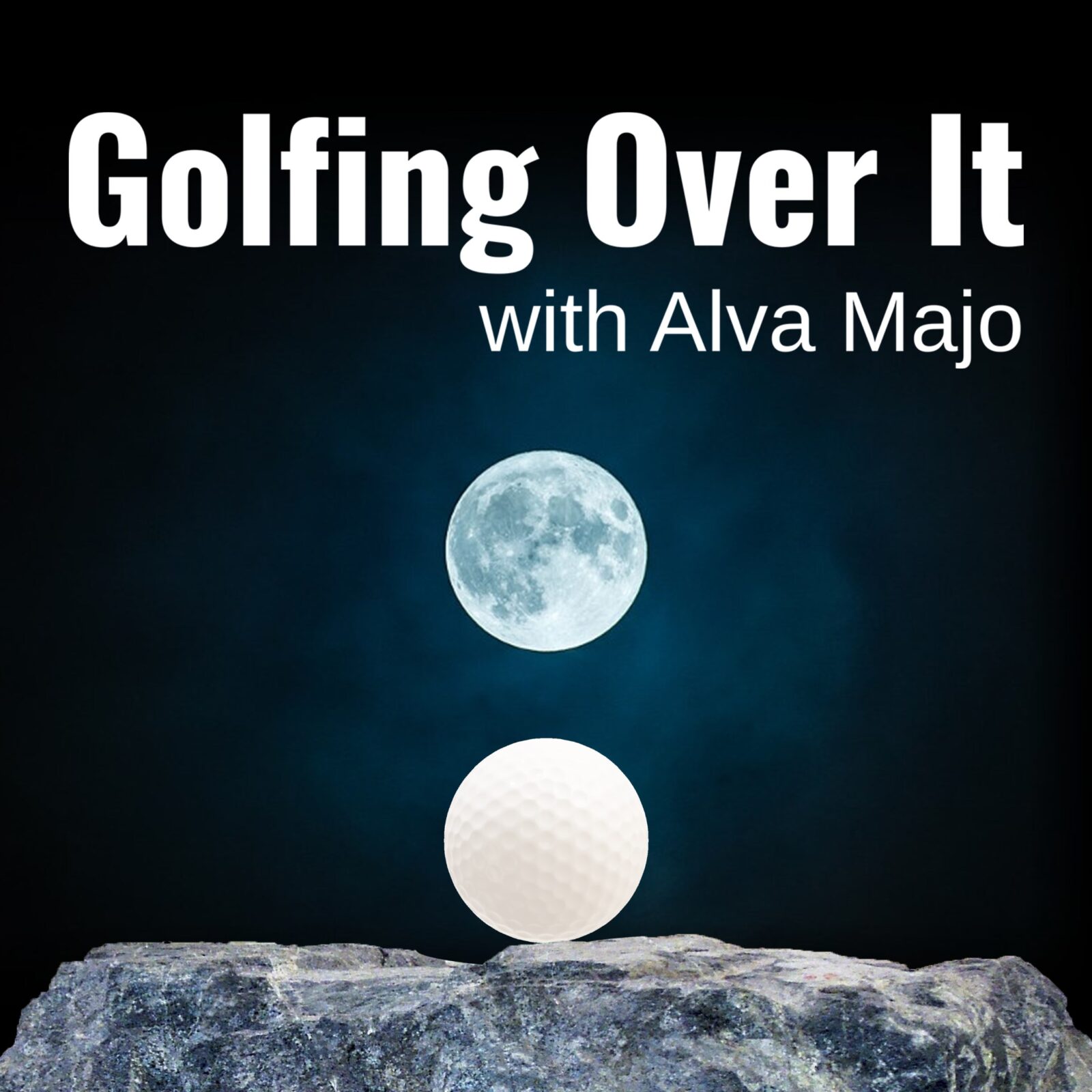 Golfing Over It with Alva Majo 遊戲封面，荒誕的山峰與高爾夫球
