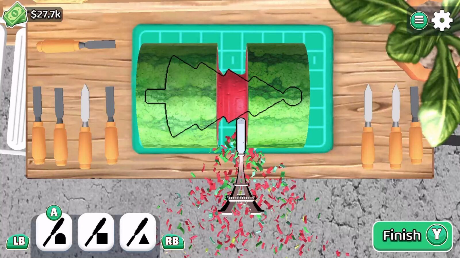 玩家裝飾木雕作品畫面