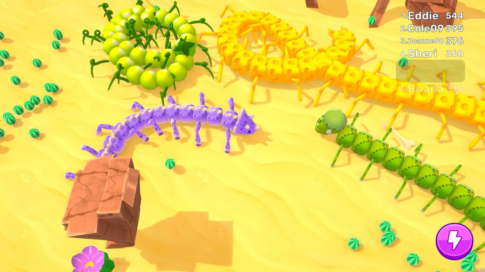 Little Legs 遊戲中的不同昆蟲造型