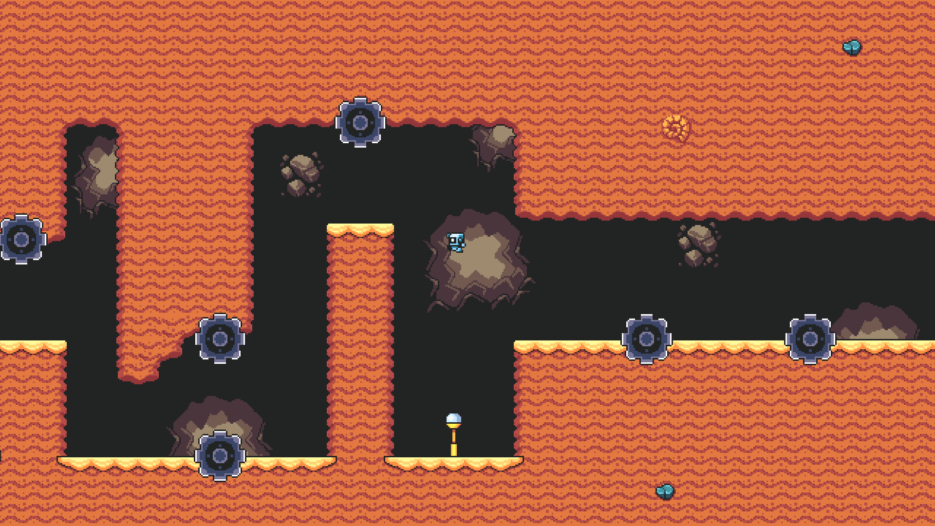 Solar Machina 遊戲畫面之四,機器人在充滿齒輪與機械結構的環境中移動。