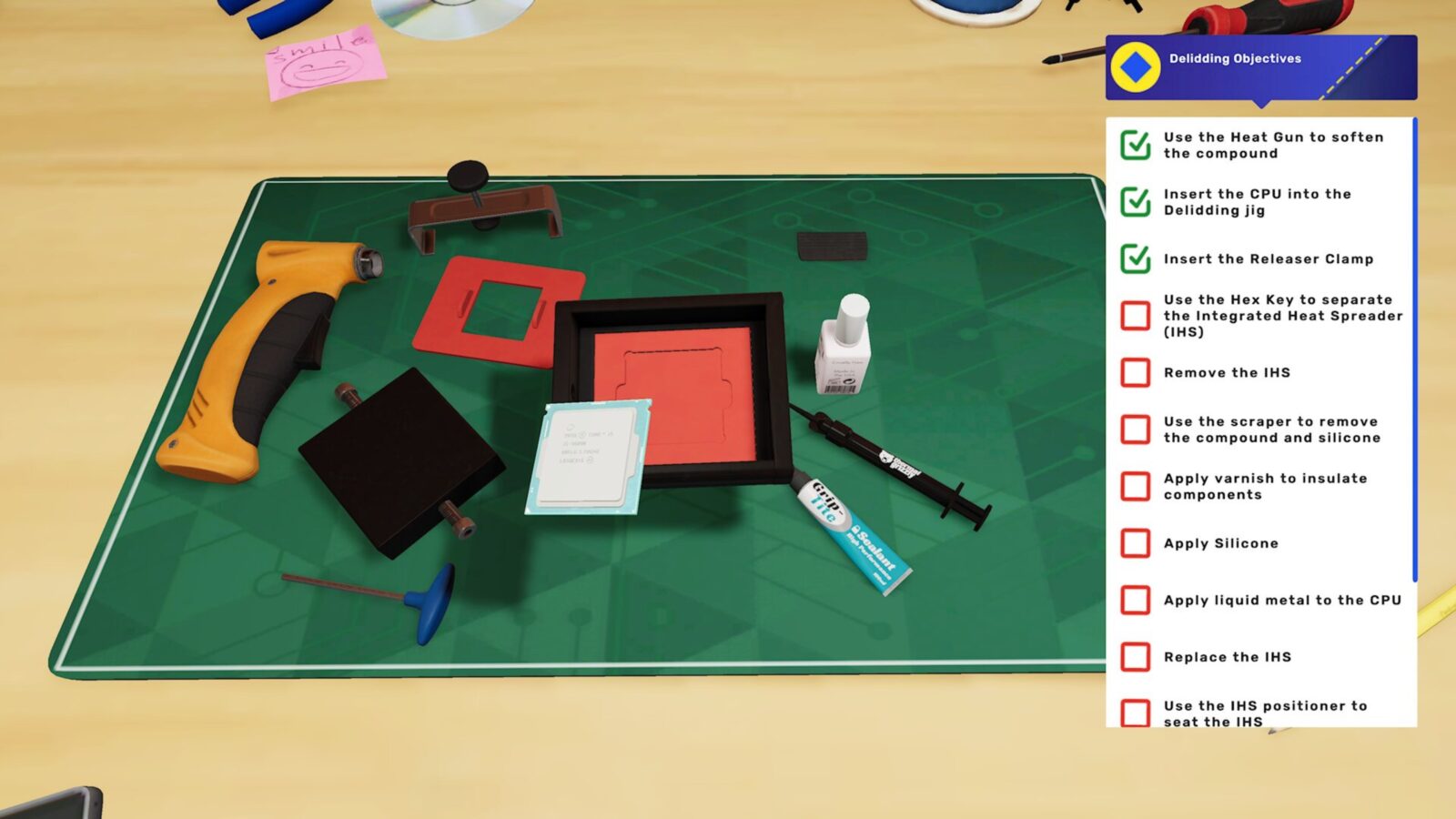 PC Building Simulator 2 職業模式遊戲畫面,玩家正在工作室內進行電腦維修