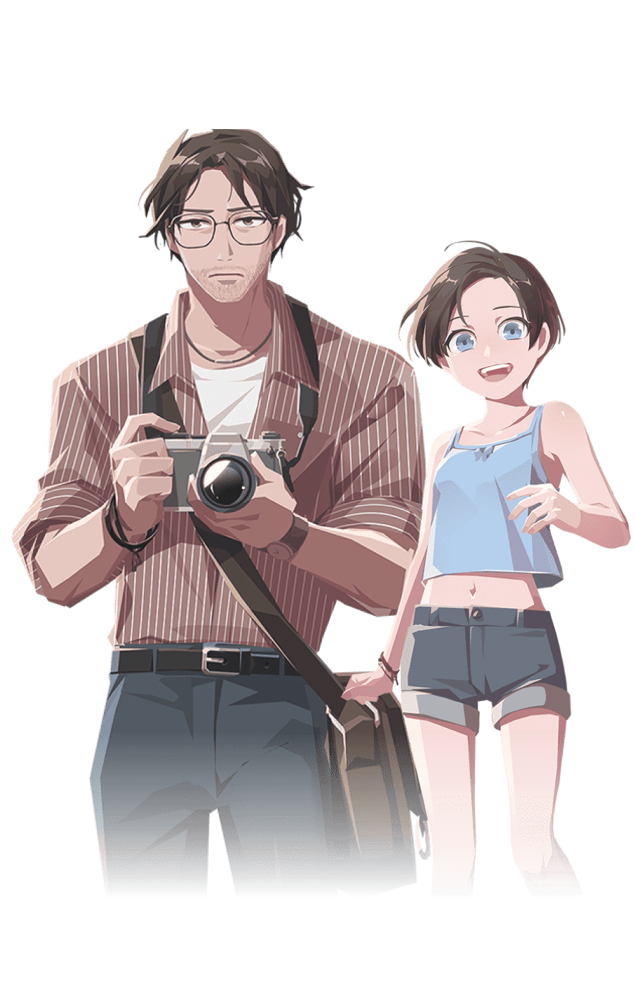 《OPUS：心相吾山》主角陳侑人與女孩小漣的官方角色立繪