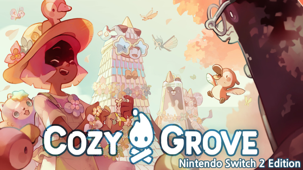 Cozy Grove 遊戲中釣魚與探索的畫面