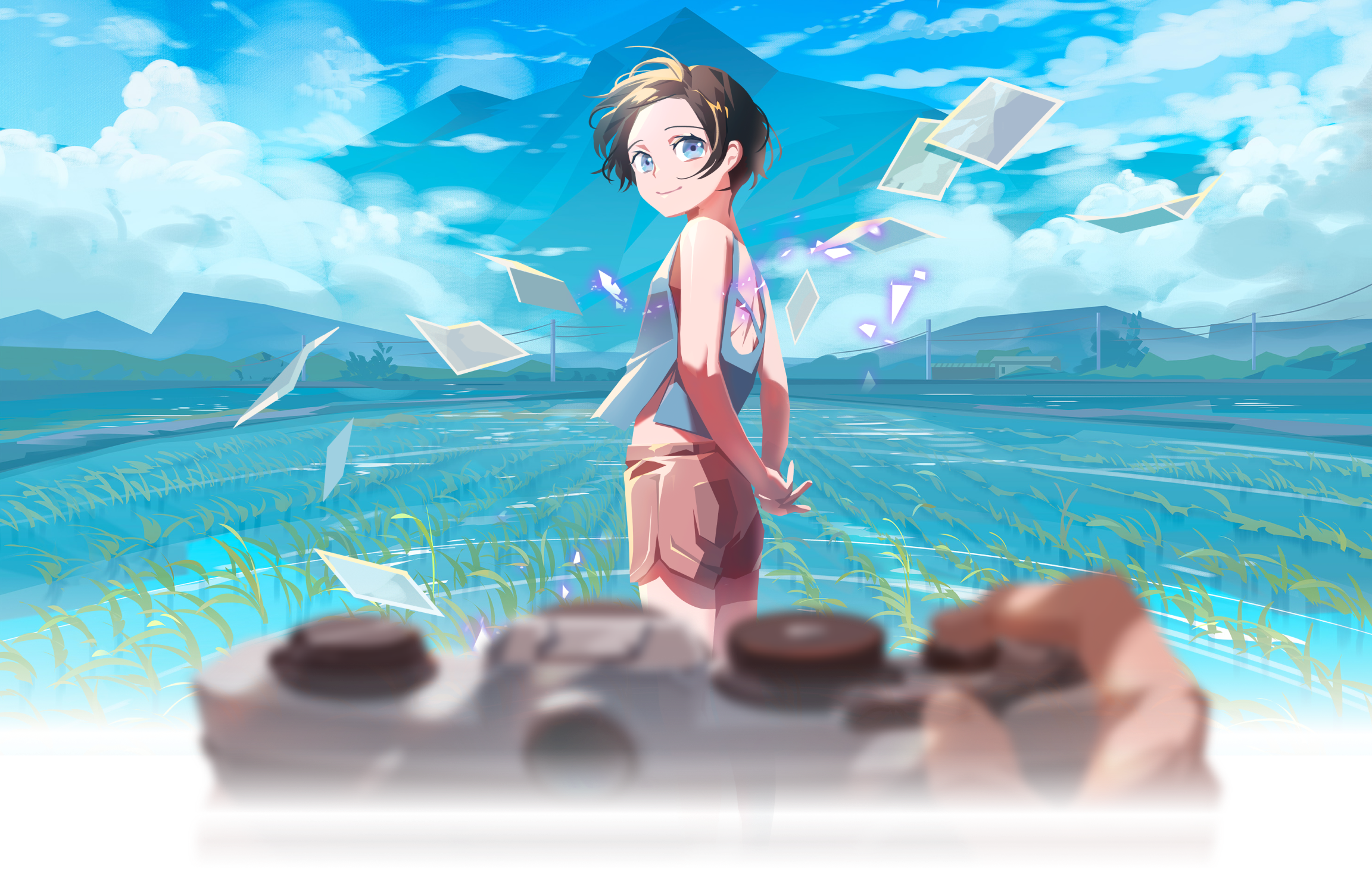 《OPUS：心相吾山》主視覺圖，主角陳侑人與女孩小漣在霧氣山林中前行