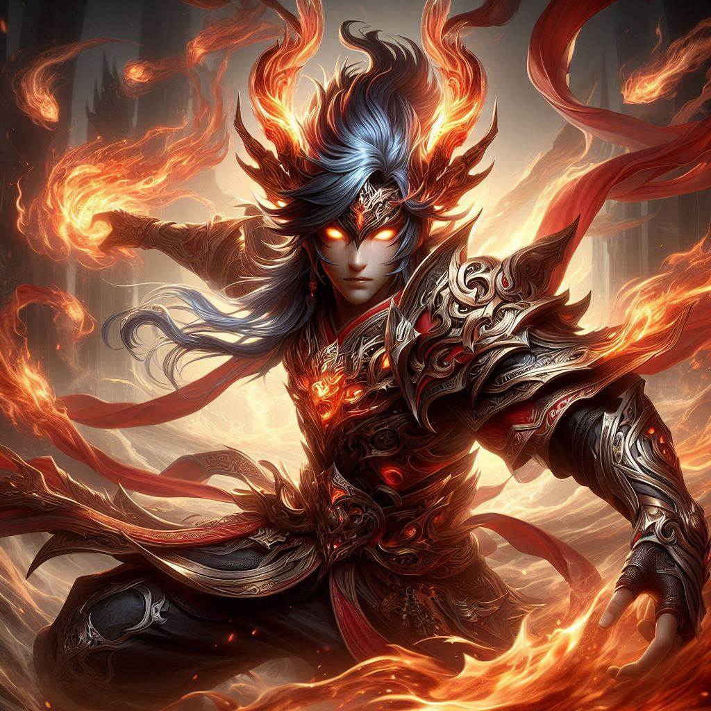 修仙也瘋狂火靈根修士戰鬥概念藝術圖