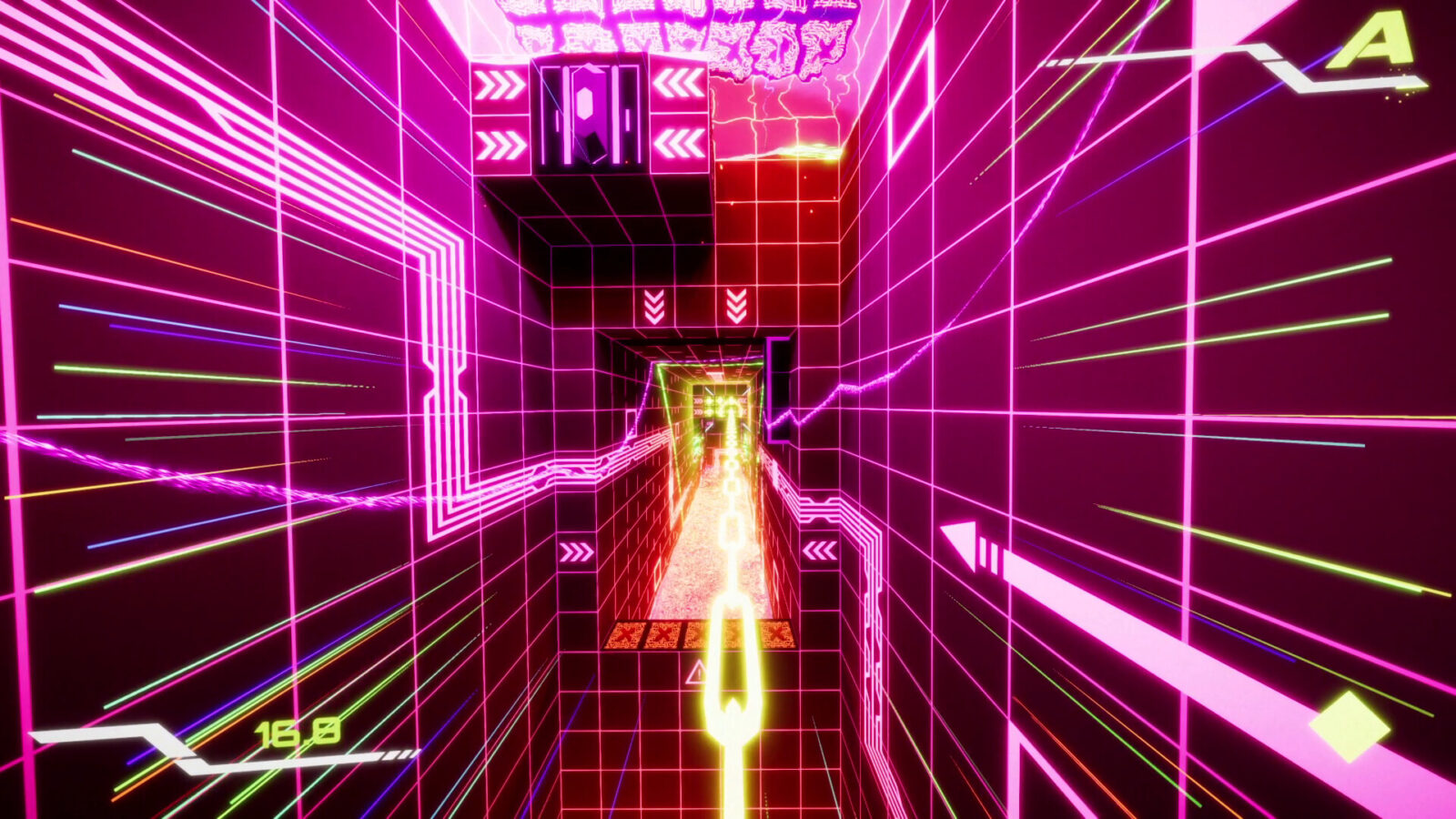 LightQb 遊戲截圖，複雜的紫色與藍色方陣關卡