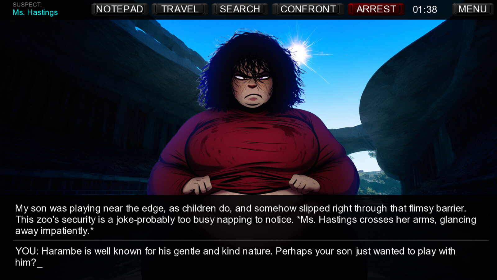 Detective Turtletop 遊戲中的證據檢視與邏輯推導介面